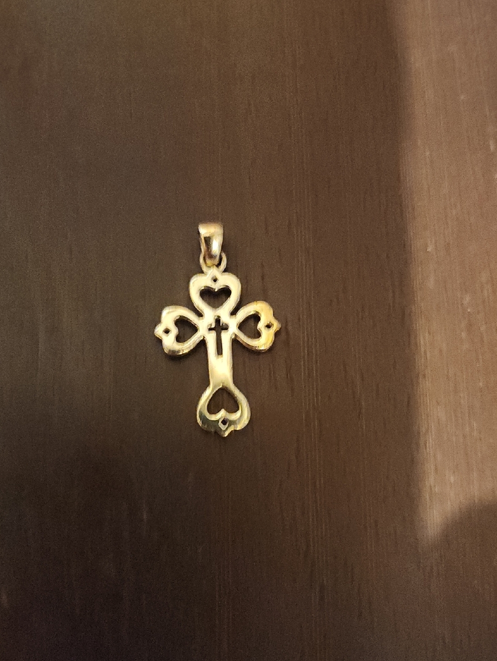 Silver Tone Heart Cross Pendant